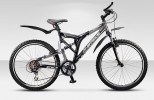 Велосипед 26' двухподвес, рама алюминий STELS ADRENALIN V серо-черный, 21 ск., 20'